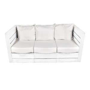 White Rustic 3 Seater Sofa
