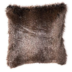 50cm Dark Brown Faux Fur Cushion