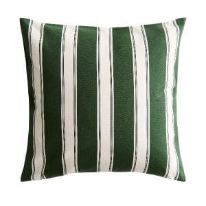 40cm Dark Green Striped Cushion