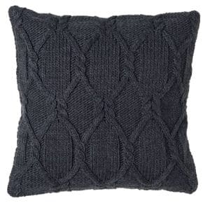 50cm Grey Cable Knit Cushion