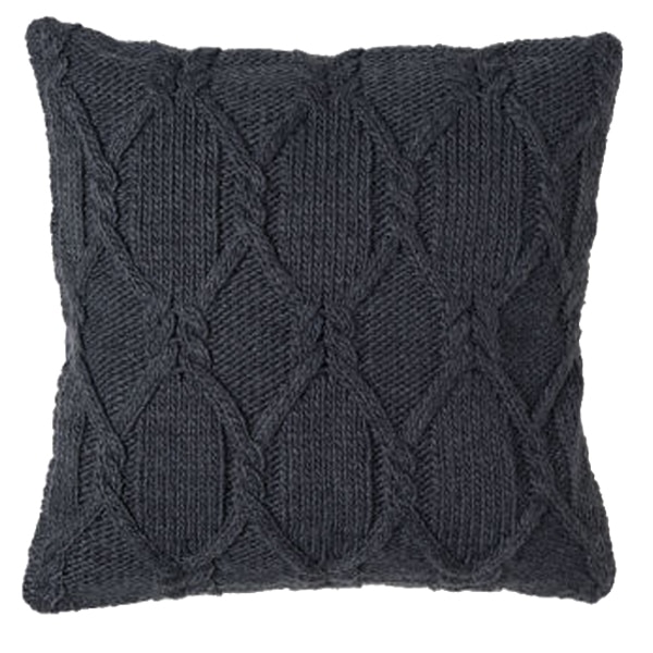 50cm Grey Cable Knit Cushion