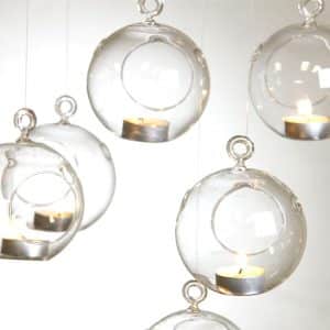 Hanging Glass Bauble Tealight