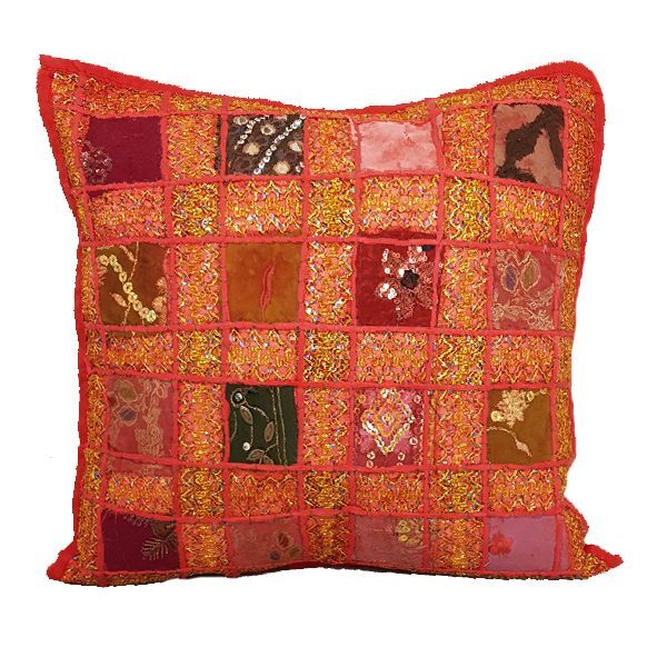 Moroccan Sequined Red Cushion