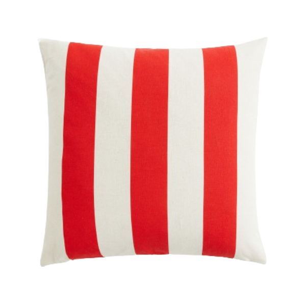 45cm Red & White Stripe Cushion