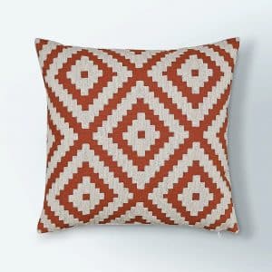 45cm Paprika Geometric Embroidered Cushion