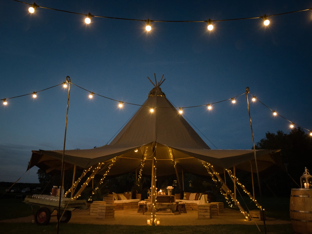 Finsbury Park london festival rustic furniture hire